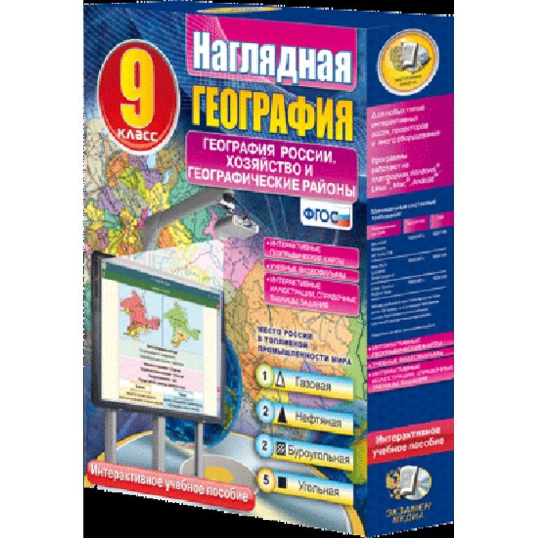 Интерактивное пособие Наглядная география. География России. Хозяйство и географические районы. 9 класс